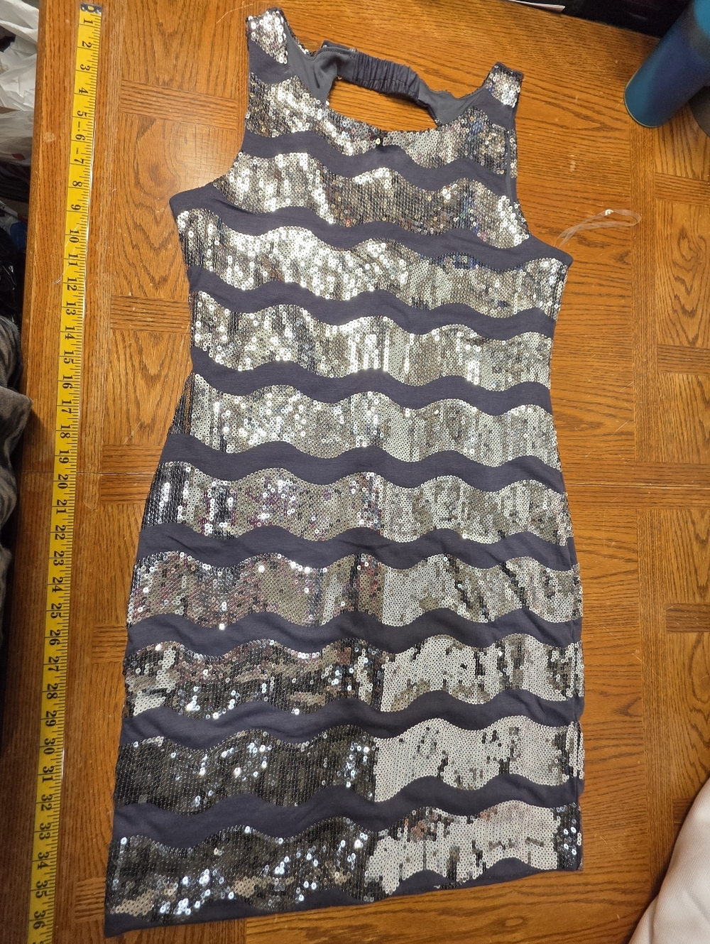 Studio Y By Maurices Sz XL Gray With Sequins Sleeveless Dress New